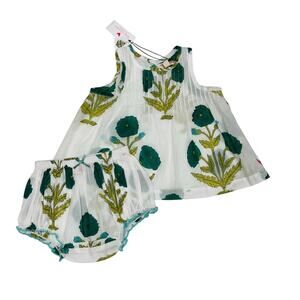 NWT Pink Chicken 12/18M Jaipur set in Jade Dandelion